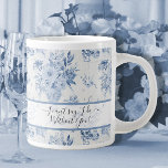 Elegant Blue Floral Classic Bridesmaid Proposal  Large Coffee Mug<br><div class="desc">BRIDESMAID PROPOSAL personalised keepsake gift. Elegant blue and white watercolor floral in a vintage Chinoiserie, Asian Influence style. Classic, traditional and yet wonderfully modern and trendy design was painted and graphically designed by internationally licensed artist and designer, Audrey Jeanne Roberts ©. Audrey Jeanne's artwork is available for licensing through MHS...</div>