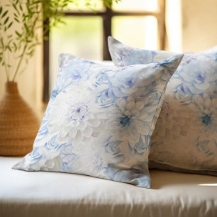 Elegant Blue Floral Cushion