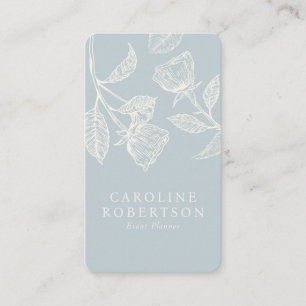 Elegant Blue, Floral Event Planning Business Card