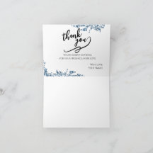Elegant Blue Floral Greeting