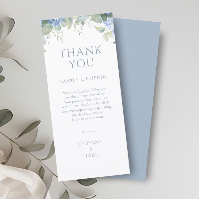 Elegant Blue Floral Hydrangea Wedding Thank You (Creator Uploaded)
