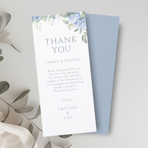 Elegant Blue Floral Hydrangea Wedding Thank You