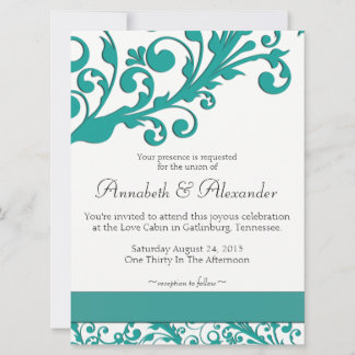 Elegant Blue Floral Invitation