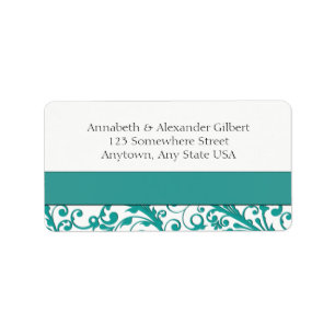 Elegant Blue Floral Label