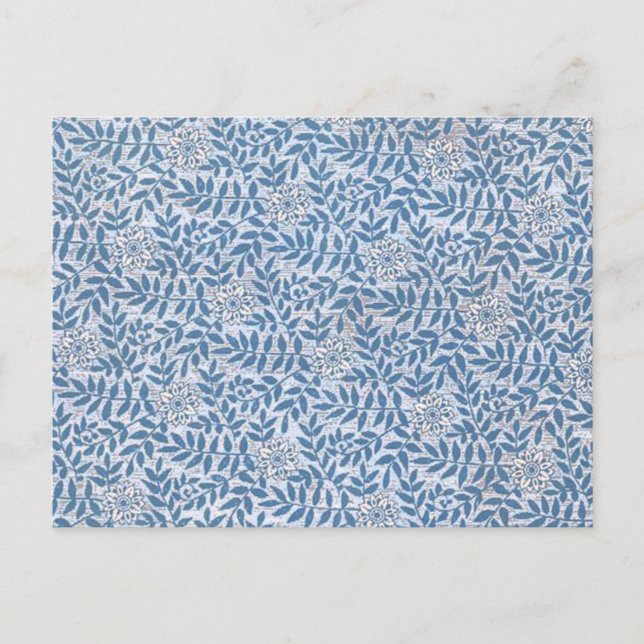 ELEGANT BLUE FLORAL POSTCARD (Front)