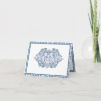 Elegant Blue Floral Religious Holy Family