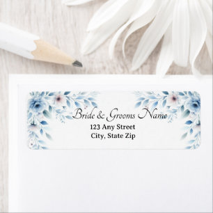 Elegant Blue Floral Return Address Labels