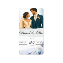 Elegant Blue Floral Save the Date Card |