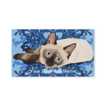 Elegant Blue Floral Siamese Cat Pretty Feline