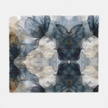 Elegant Blue Floral Watercolor Art