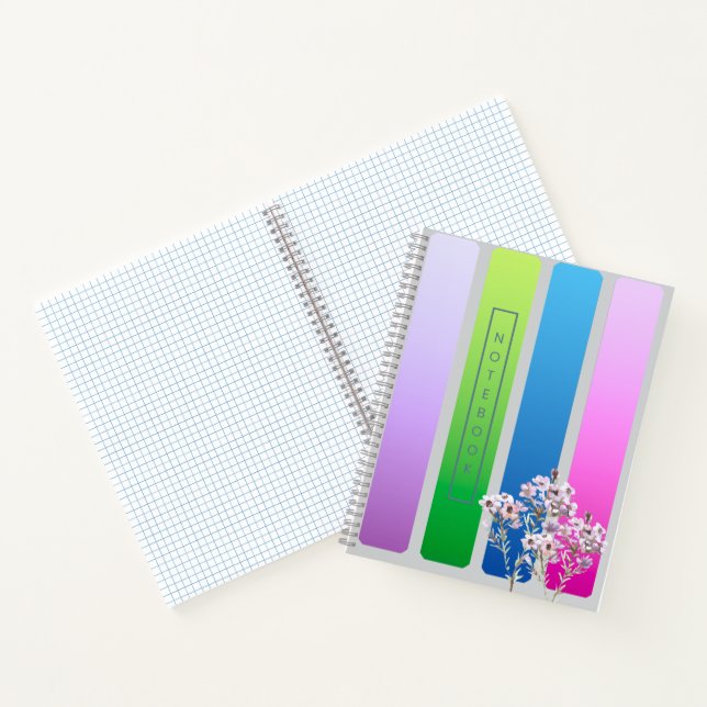Elegant Blue Floral Watercolor  Notebook (Inside)
