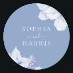 Elegant Blue Floral Watercolor Wedding Classic Round Sticker<br><div class="desc">Elegant Blue Floral Watercolor Wedding Classic Round Sticker

See matching collection in Niche and Nest Store</div>