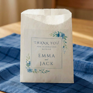 Elegant blue floral wedding gift  favour bags