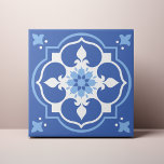 Elegant Blue Flower Accent Azulejo Tile<br><div class="desc">Decorate the office with this Elegant Blue Flower Accent Tile design. You can customise this further by clicking on the "PERSONALIZE" button. Change the background colour if you like. For further questions please contact us at ThePaperieGarden@gmail.com.</div>