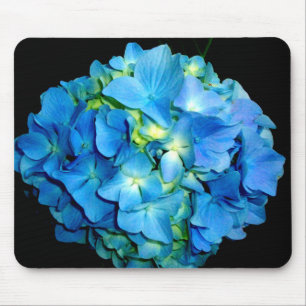 Elegant blue flower floral hydrangea   mouse mat