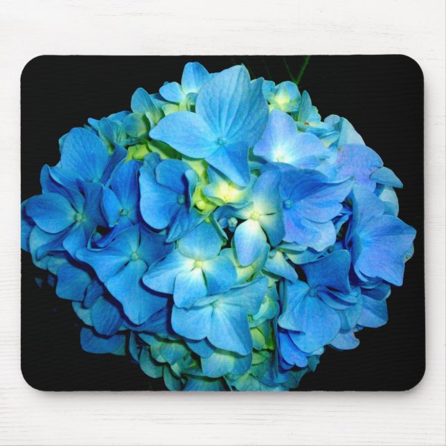 Elegant blue flower floral hydrangea   mouse mat (Front)