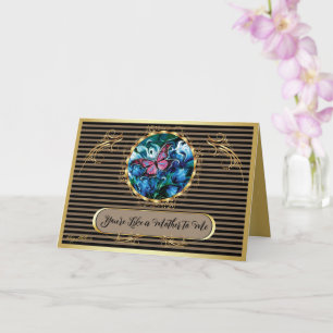 Elegant Blue Flowers & Butterfly Mother's Day Card