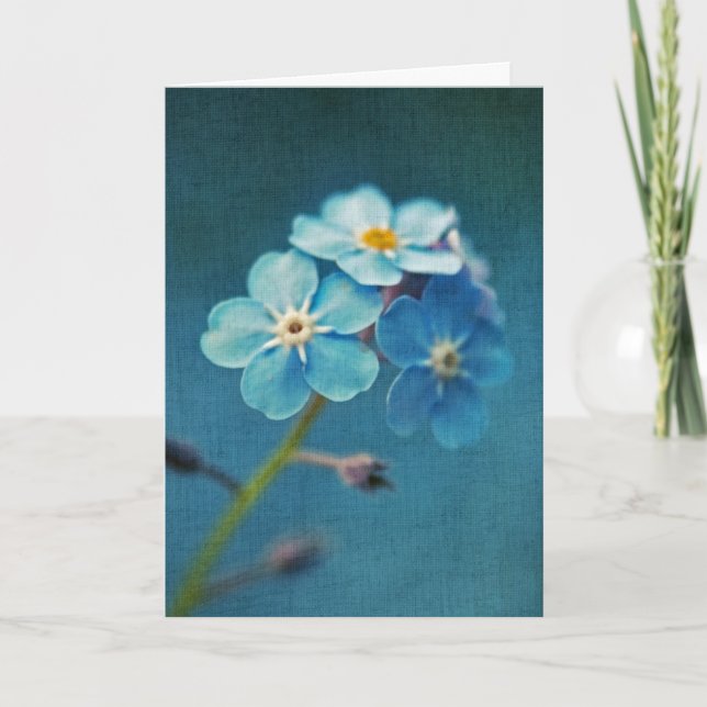 Elegant Blue Forget-me-nots Flowers  Card (Front)
