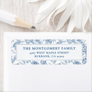 Elegant Blue French Toile de Jouy Return Address