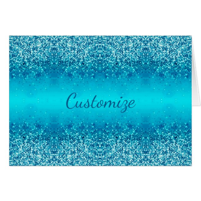 Elegant Blue Frost Sparkle Card (Front Horizontal)