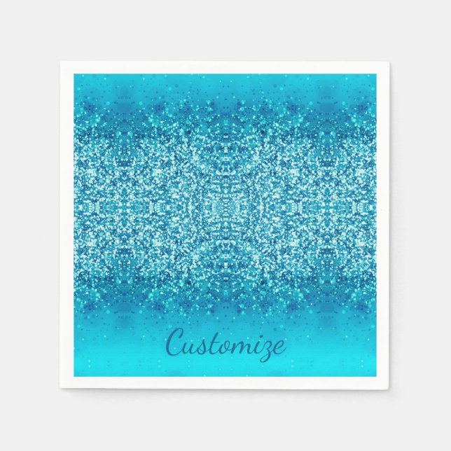 Elegant Blue Frost Sparkle Napkins 2 (Front)