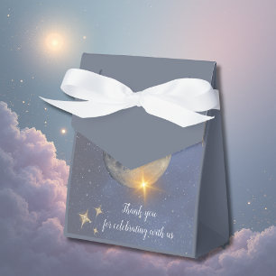 elegant blue galaxy sky wedding favour box