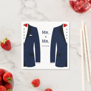 Elegant Blue Gay Wedding Napkins