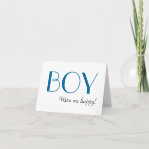 Elegant Blue Gender Reveal Thank You Card