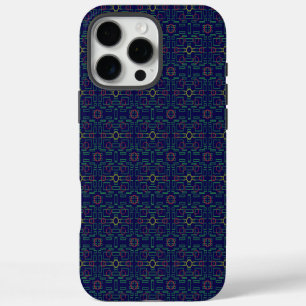 Elegant Blue Geometric iPhone 16 Pro Max Case