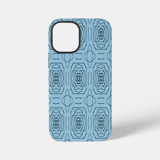 Elegant Blue Geometric Line Art Seamless Pattern iPhone Case (Back)