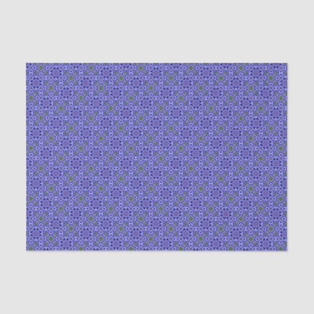 Elegant Blue Geometric Pattern Modern Chic Tissue Paper (Front)