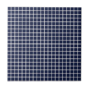 Elegant Blue Geometric Squares Ceramic Tile