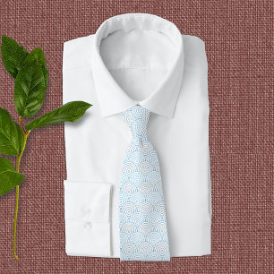 Elegant Blue Geometrical Pattern Tie