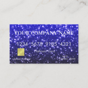 Elegant Blue Glitter Credit Card