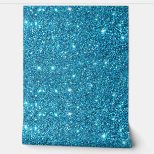 Elegant Blue Glitter Sparkle Pattern Wallpaper