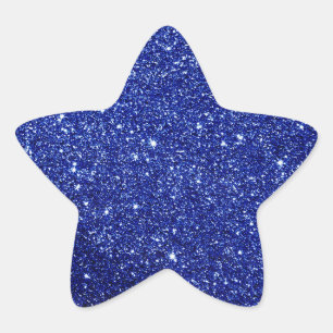 Elegant Blue Glitter Star Sticker