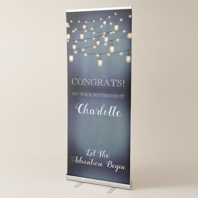 Elegant Blue Glow Vertical Retractable Banner (3/4)