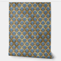 Elegant Blue Gold Art Deco Peel and Stick