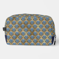 Elegant Blue Gold Art Deco Vintage Pattern