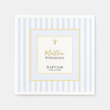 Elegant Blue Gold Baptism Party