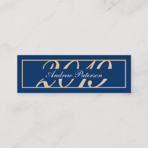 Elegant blue gold classic graduation insert card