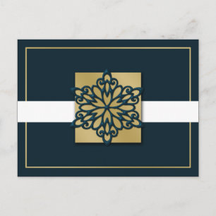 elegant blue gold  Corporate Holiday Greeting s Postcard