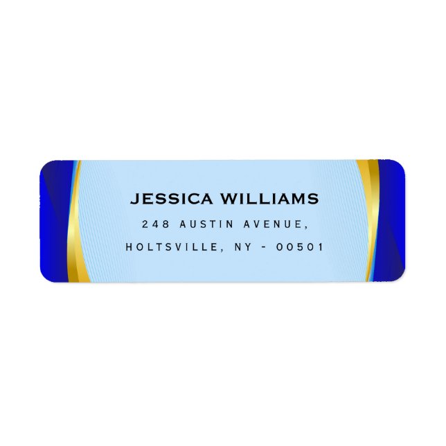 Elegant Blue Gold Luxury Designer Logo (Front)