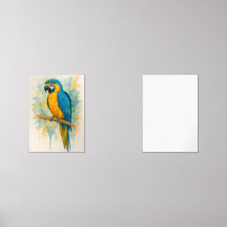 Elegant Blue & Gold Parrot Wall Art Print - Tropic