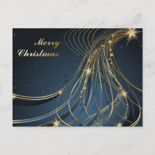 Elegant Blue & Gold Postcard