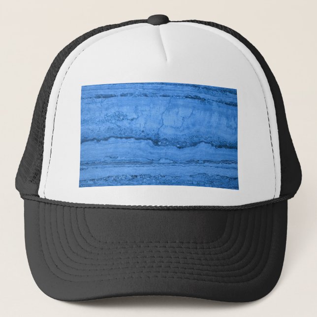 Elegant Blue Granite pattern blue marble  Trucker Hat (Front)