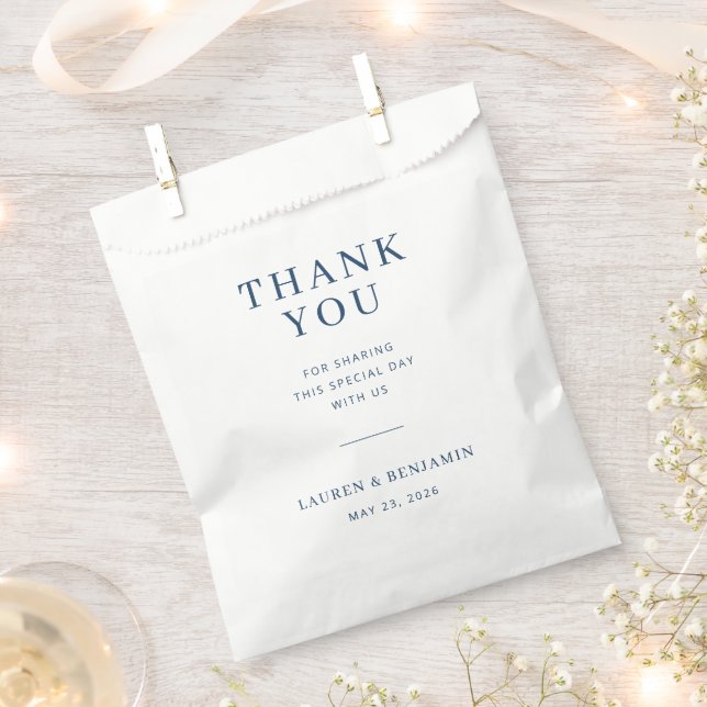 Elegant Blue Gratitude Note Favour Bags (Clipped)