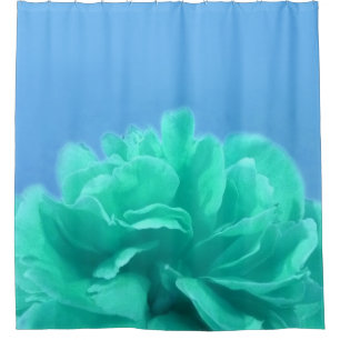 Elegant Blue Green Floral Shower Curtain