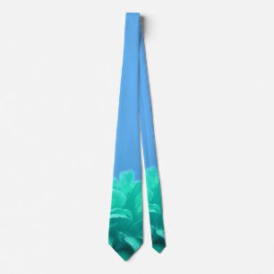 Elegant Blue Green Floral Tie