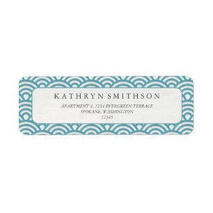 Elegant Blue Green Japanese Seigaiha Waves